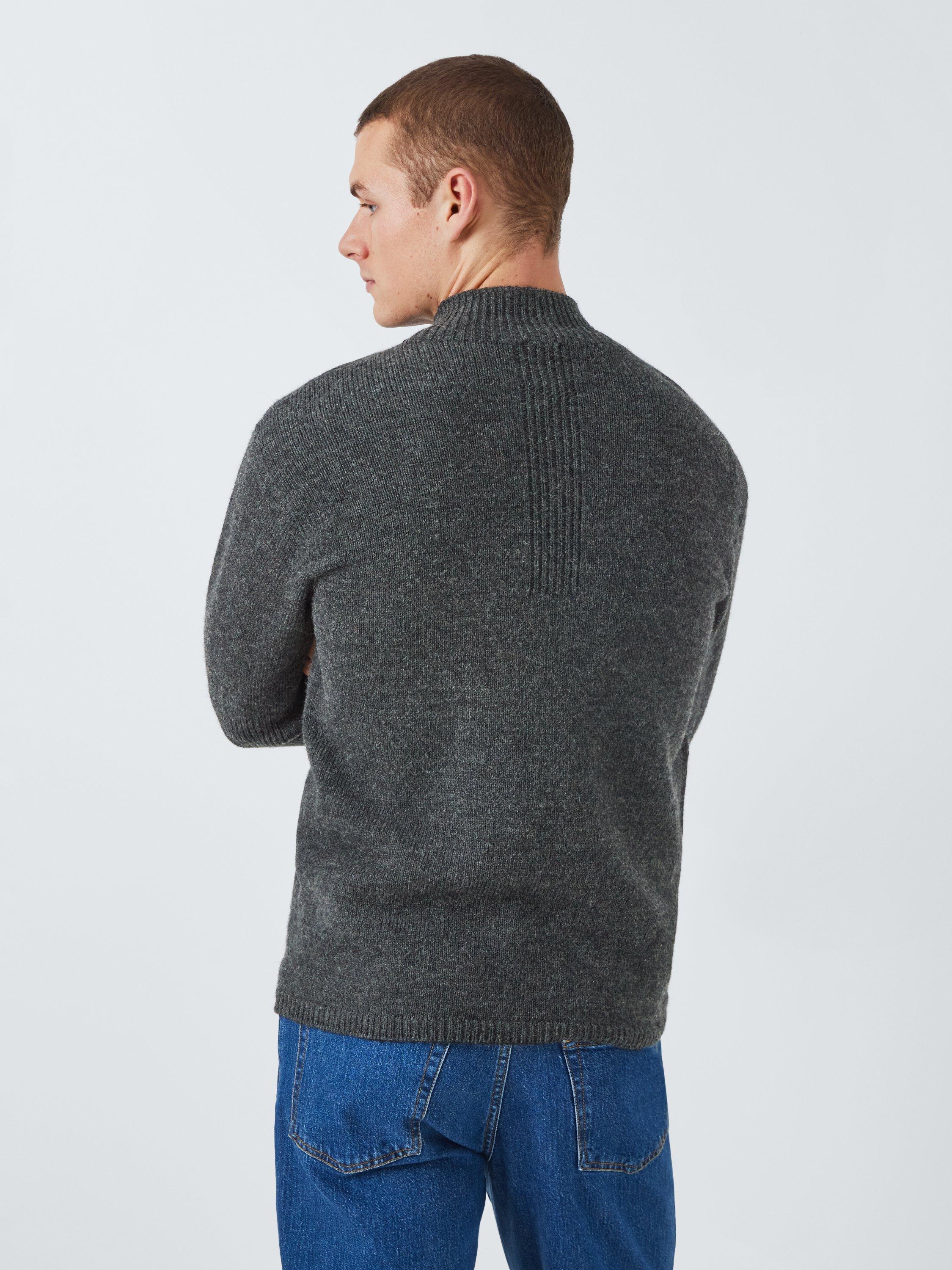 Product image 2 of 6, which shows John Lewis Made in Scotland Merino Wool Turtle Neck Jumper, Niebla, XXL