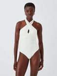 John Lewis Matira Cross Neck Swimsuit, Ecru