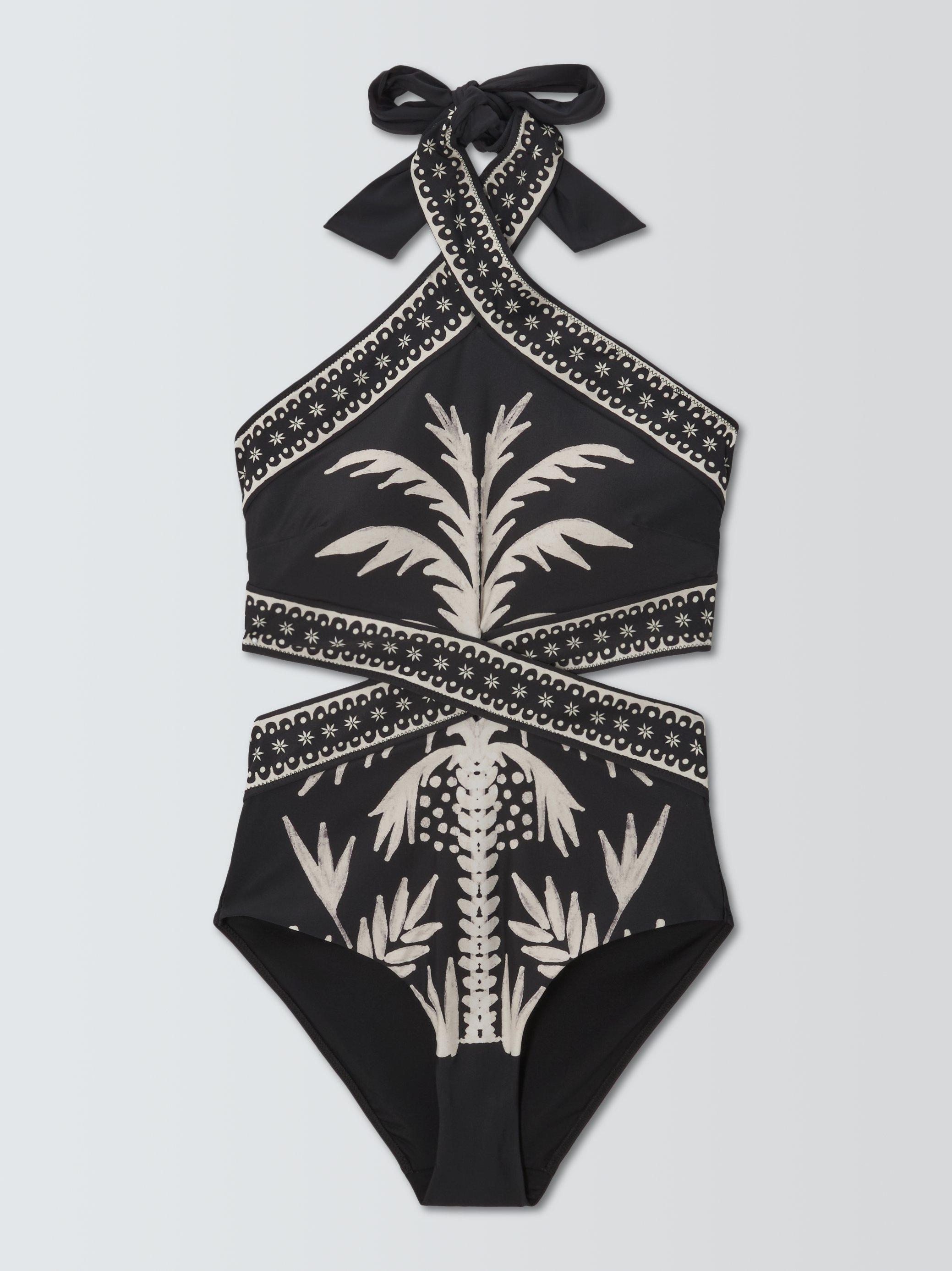 Product image 4 of 6, which shows John Lewis Oasis Cut Out Swimsuit, Black, 8