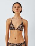 John Lewis Leopard Print Triangle Bikini Top, Animal