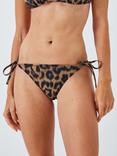 John Lewis Leopard Print Side Tie Bikini Bottoms, Animal