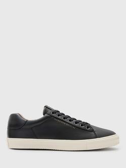AllSaints Brody Low-Top Lace-Up Leather Trainers, Black