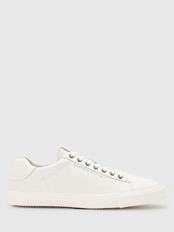 AllSaints Brody Low-Top Lace-Up Leather Trainers, White