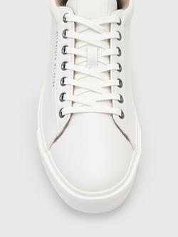 AllSaints Brody Low-Top Lace-Up Leather Trainers - view 2, White