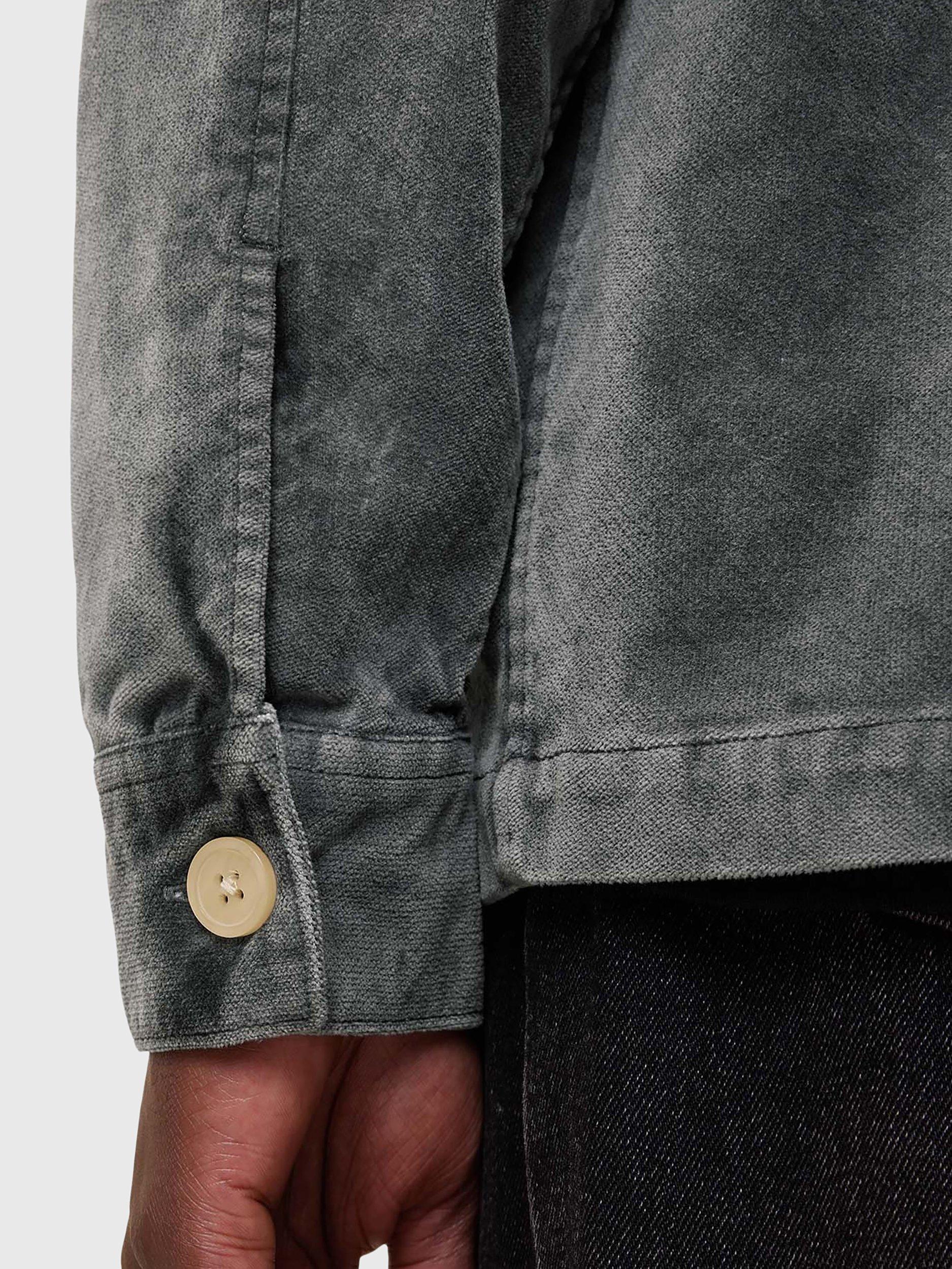 Product image 10 of 10, which shows AllSaints Harrier Cotton Blend Loose Fit Shirt, Grey, L