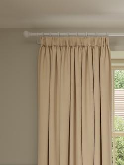 John Lewis Pure Cotton Pair Lined Pencil Pleat Curtains, Natural