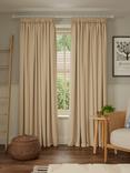 John Lewis Pure Cotton Pair Lined Pencil Pleat Curtains, Natural