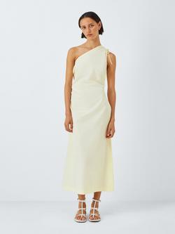 John Lewis ANYDAY Tie Detailing One Shoulder Dress, Yellow, Yellow