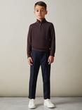 Reiss Kids' Blackhall Wool Zip Neck Jumper