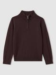 Reiss Kids' Blackhall Wool Zip Neck Jumper