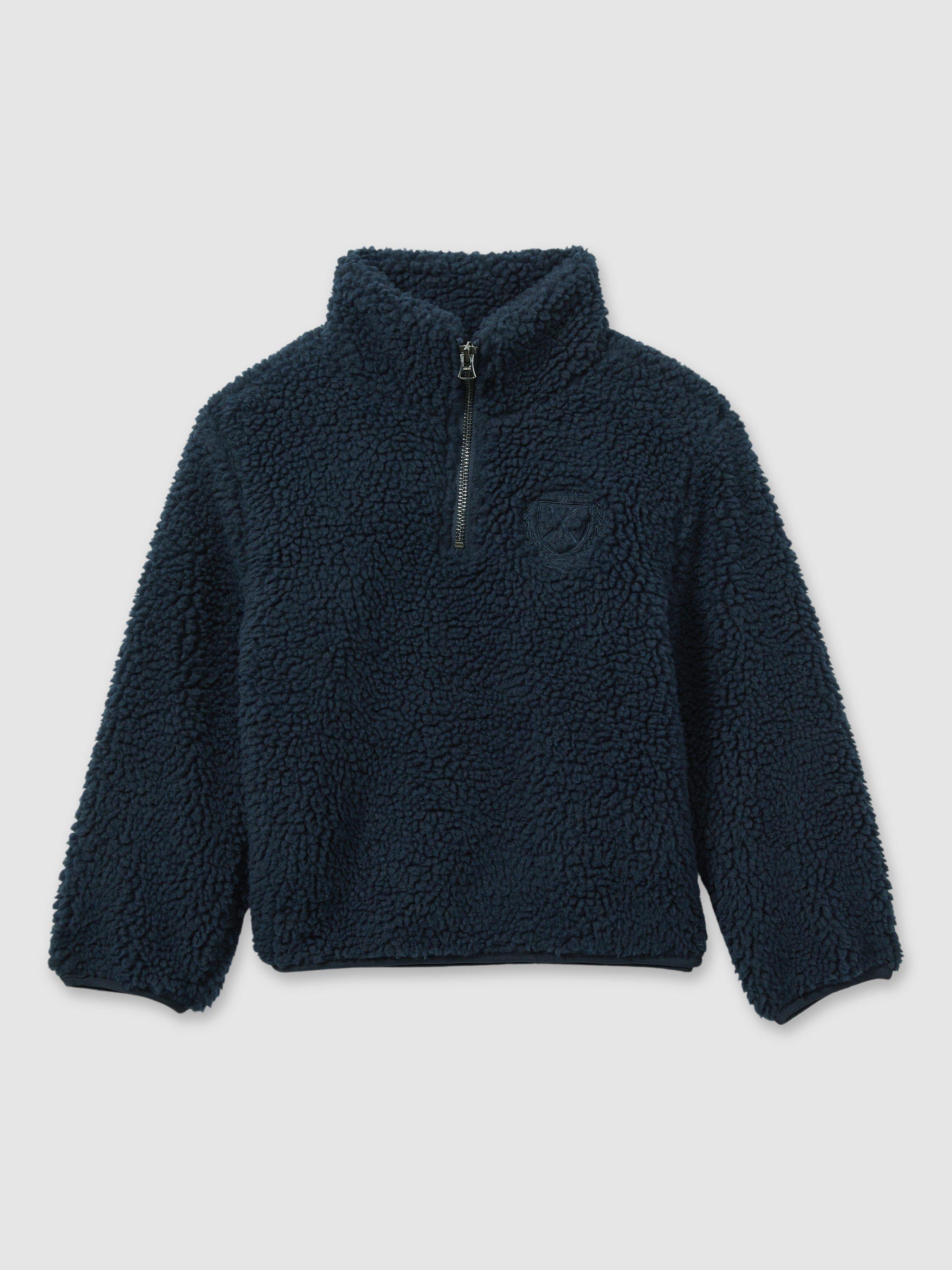 Reiss Kids' Dalton Half Zip Fleece, Navy