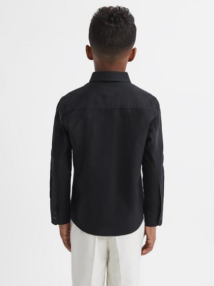 Reiss Kids' Greenwich Cotton Oxford Shirt - view 2, Black
