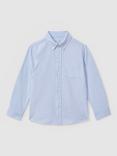 Reiss Kids' Greenwich Cotton Oxford Shirt, Soft Blue