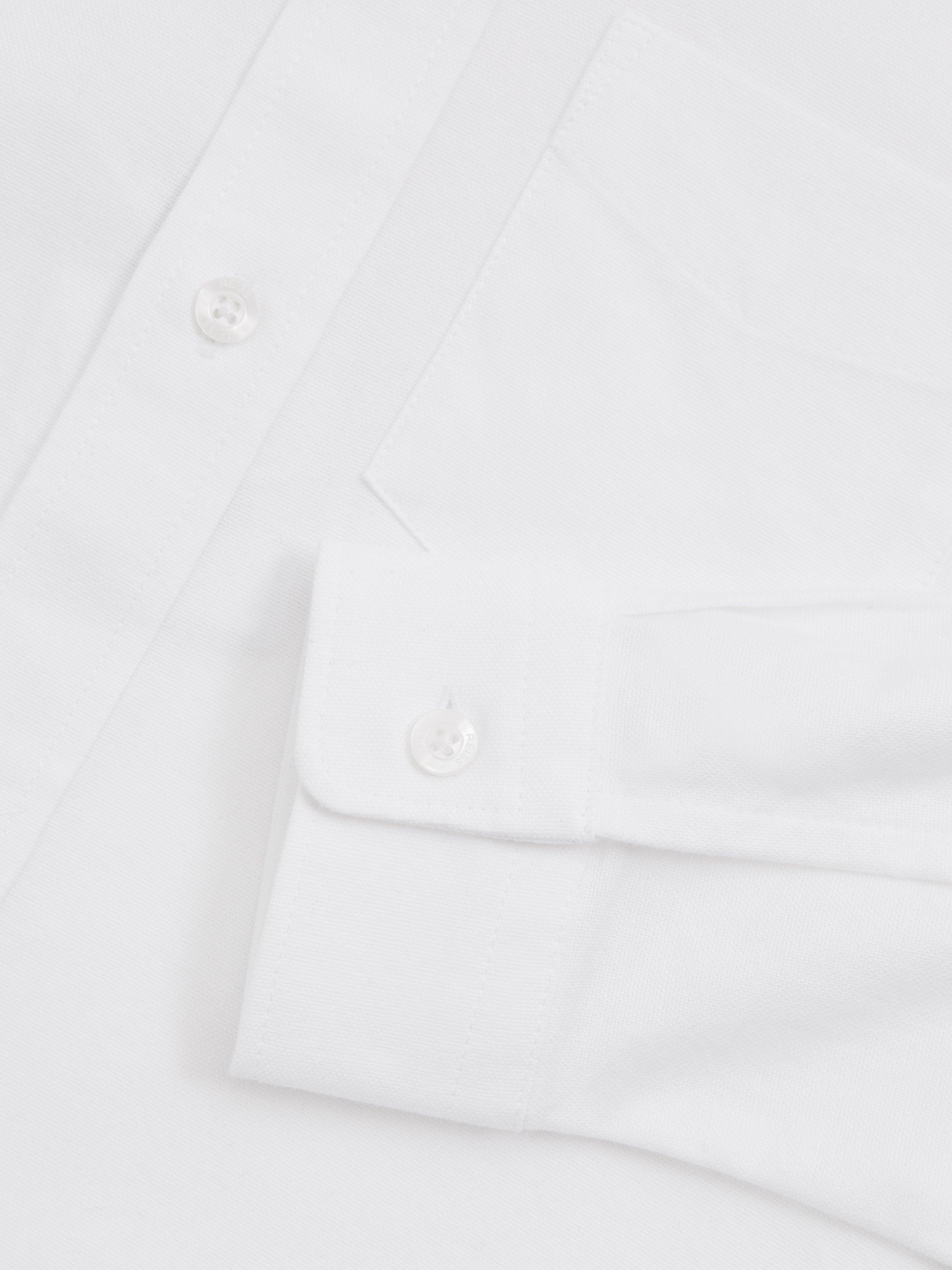 Product image 4 of 4, which shows Reiss Kids' Greenwich Cotton Oxford Shirt, White, 3-4 years