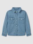 Reiss Kids' Mardin Chambray Shirt, Mid Blue