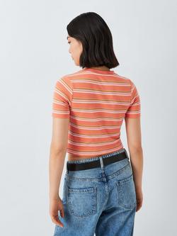 John Lewis ANYDAY Stripe Crop T-Shirt, Multi - view 2, Multi