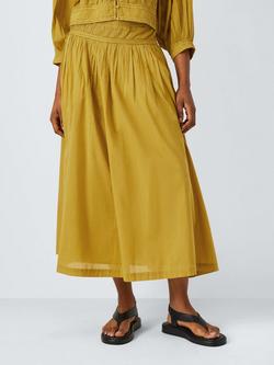 AND/OR Sorrel Pleated Midi Skirt, Olive Oil, Olive Oil