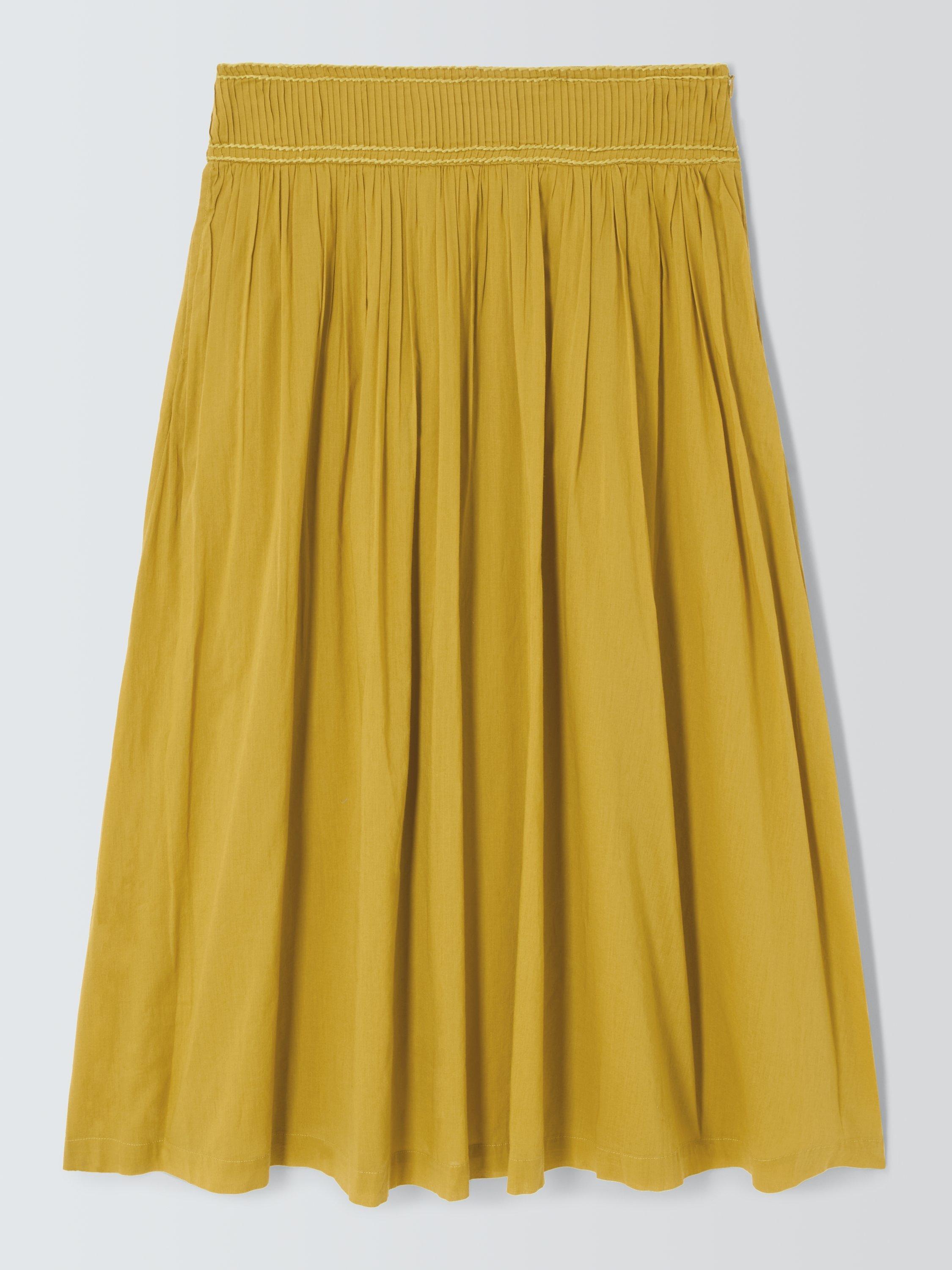 Product image 4 of 6, which shows AND/OR Sorrel Pleated Midi Skirt, Olive Oil, 6
