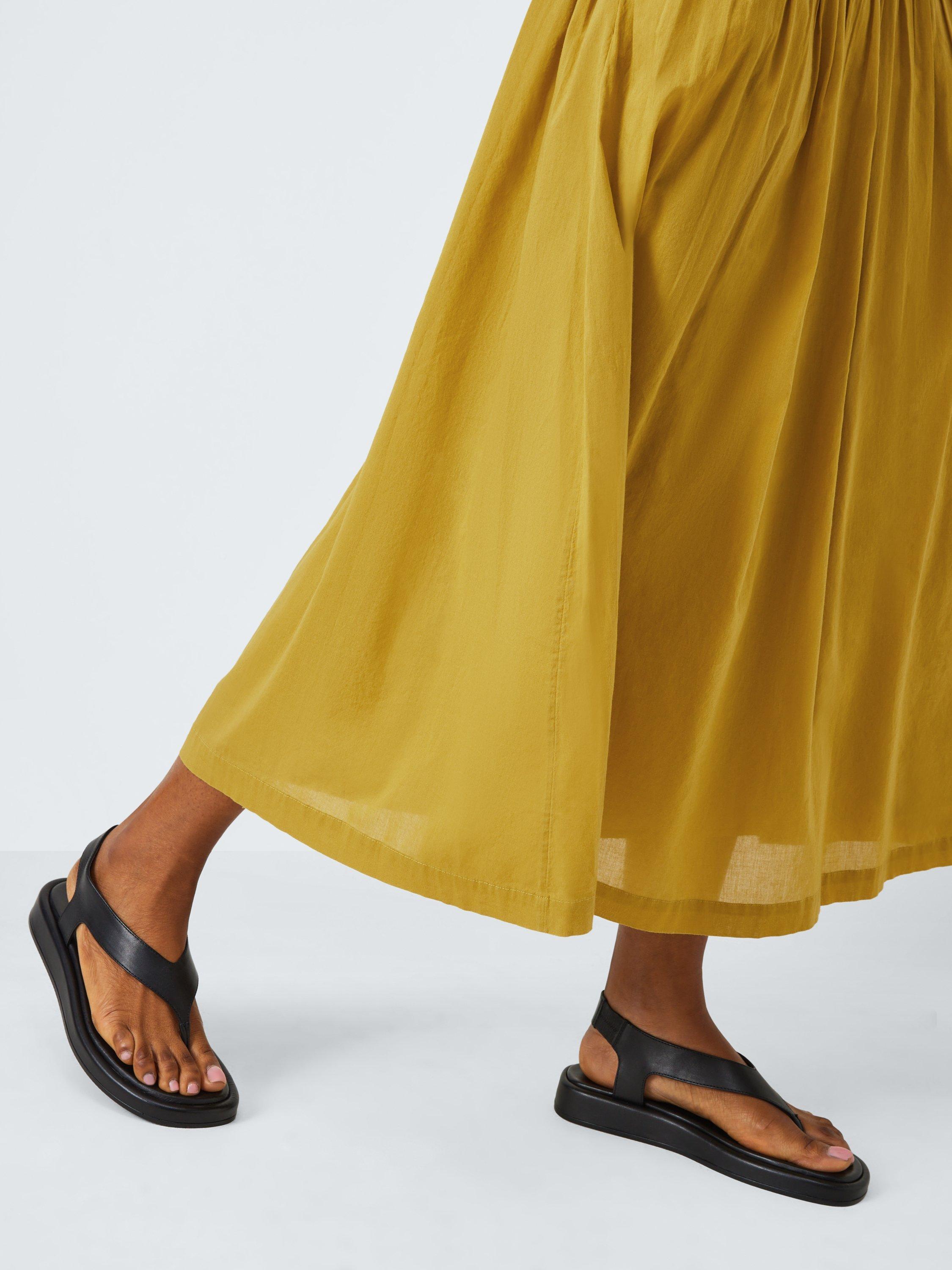 Product image 6 of 6, which shows AND/OR Sorrel Pleated Midi Skirt, Olive Oil, 6