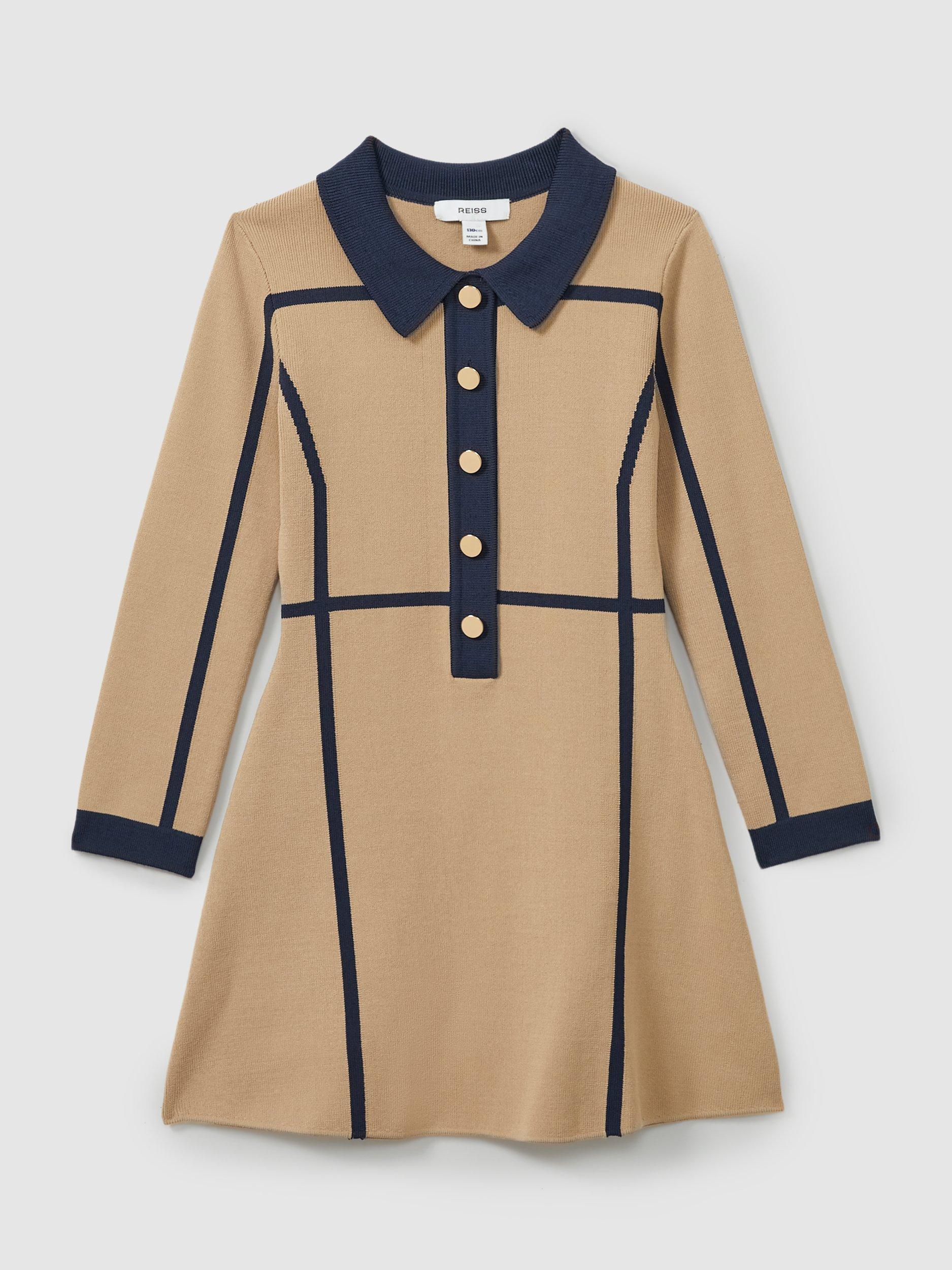 Reiss Kids' Nic Dress, Camel