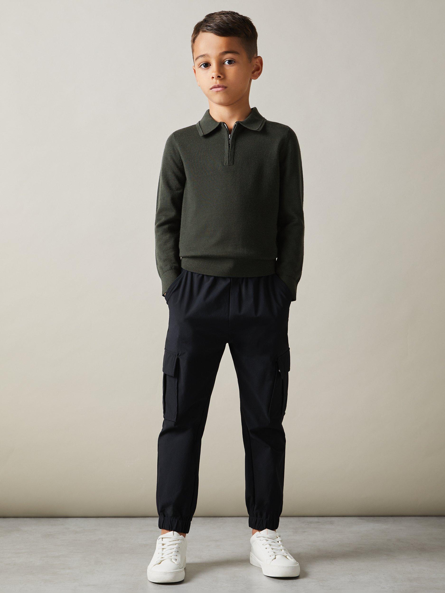 Product image 1 of 4, which shows Reiss Kids' Robertson Half Zip Jumper, Green, 13-14 years