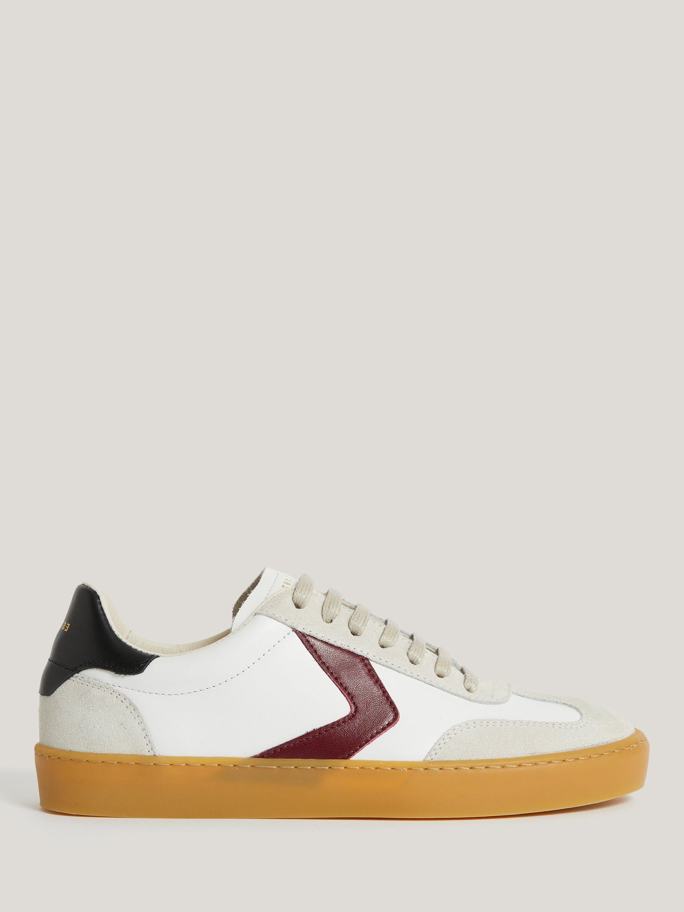 Jigsaw Portland Vintage Leather Lace Up Trainers, White