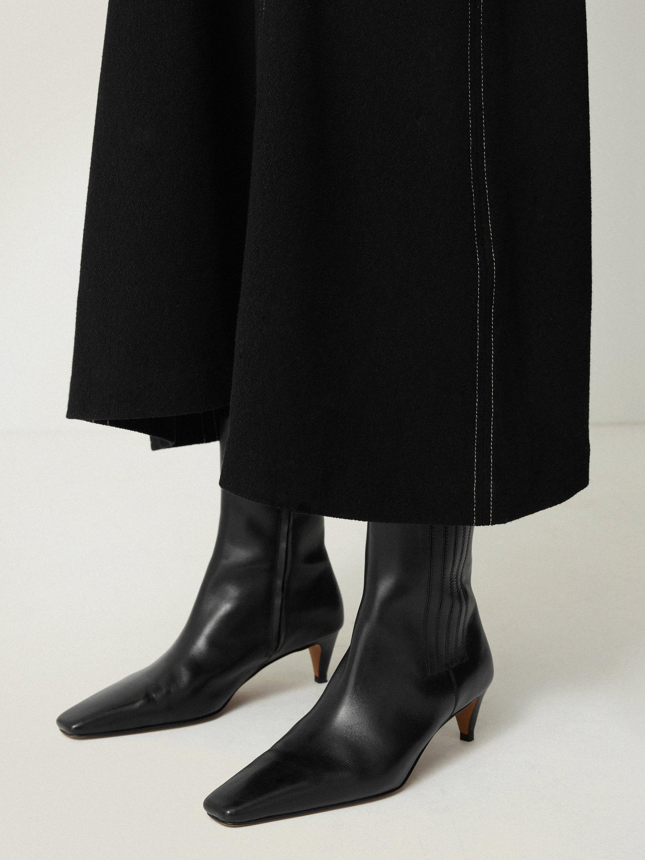 Product image 3 of 5, which shows Jigsaw Valerie Leather Ankle Boots, Black, EU36