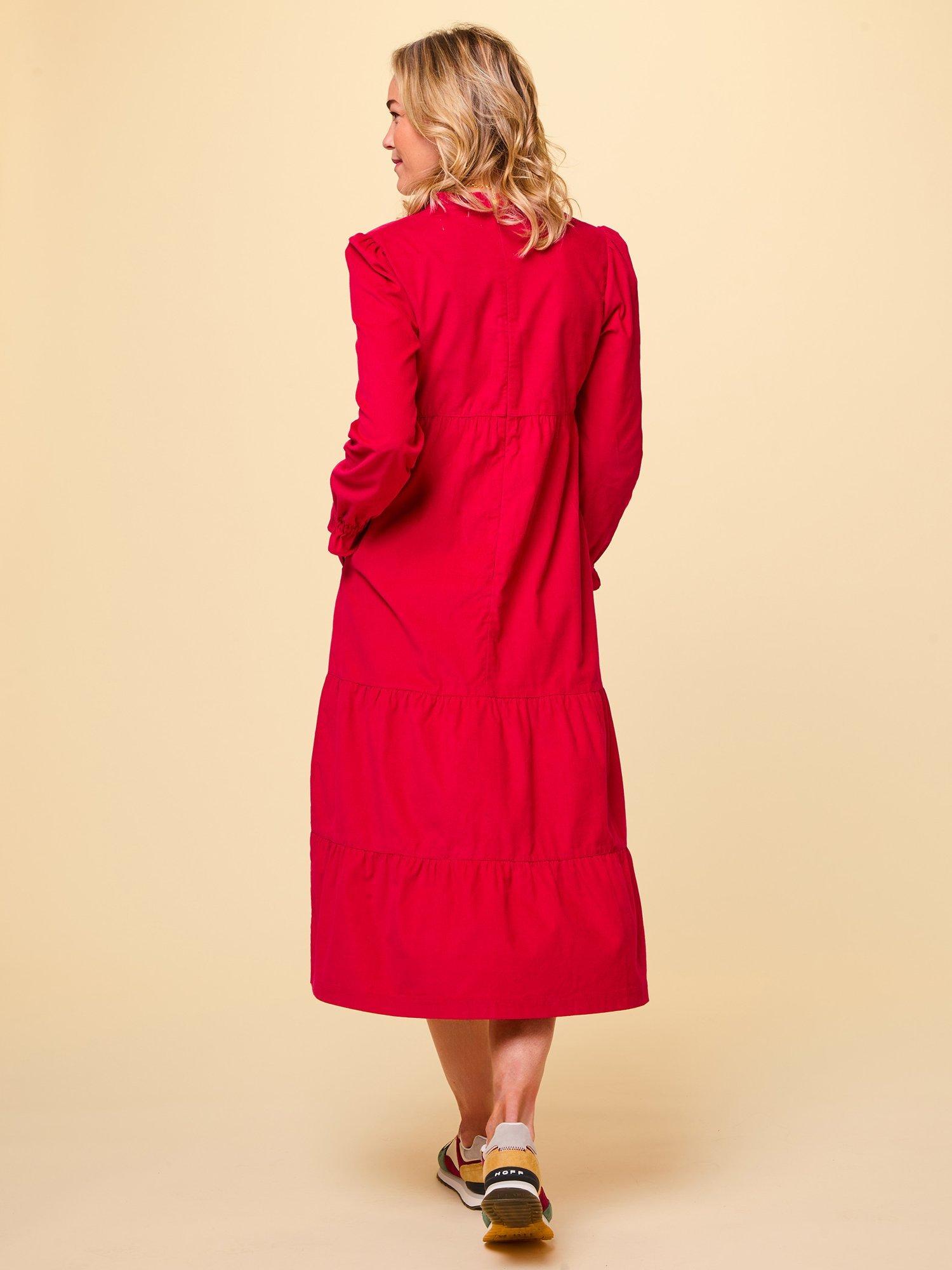 Product image 2 of 4, which shows Aspiga Liv Cord Dress, Red, XS