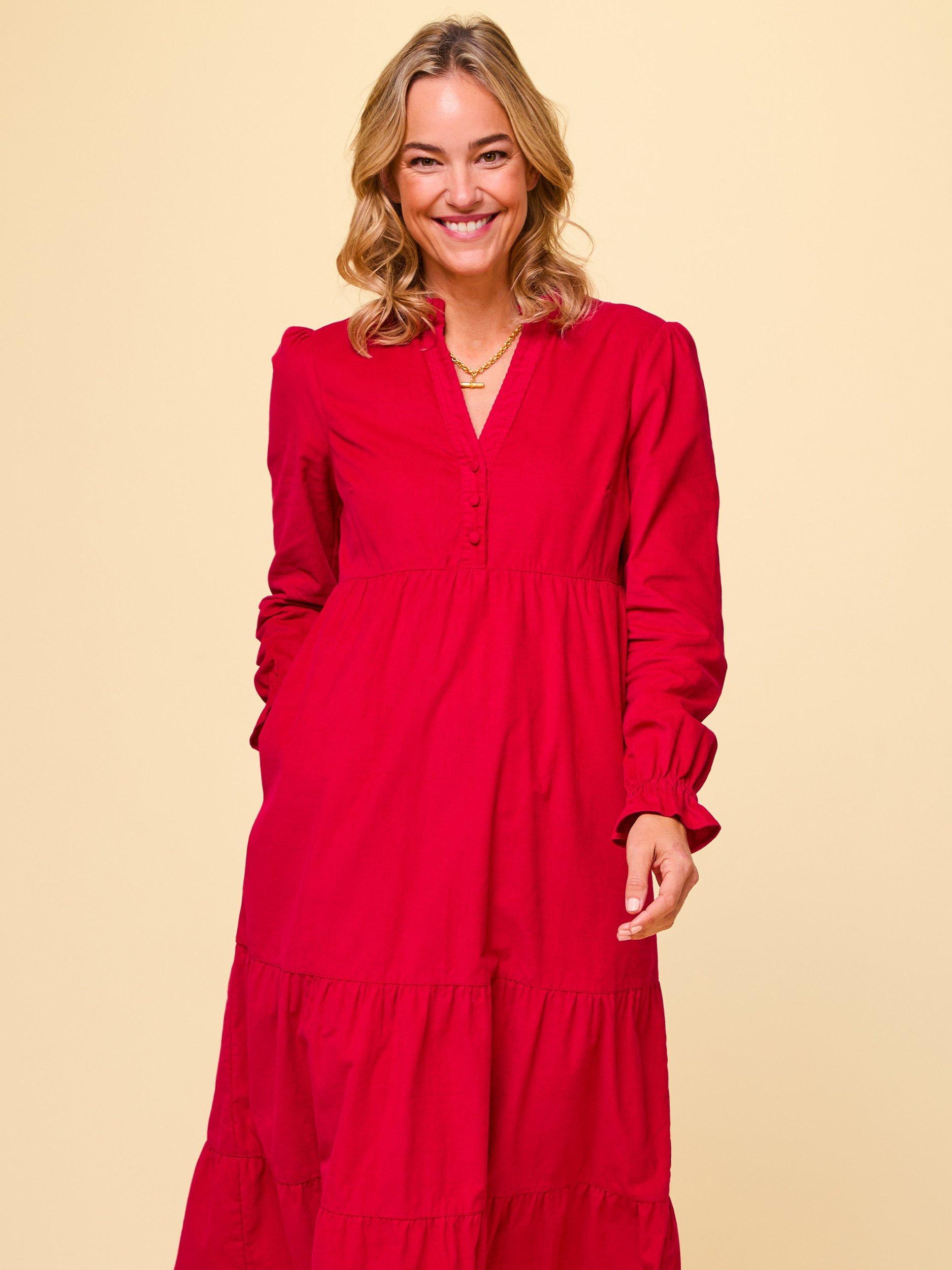 Product image 3 of 4, which shows Aspiga Liv Cord Dress, Red, XS