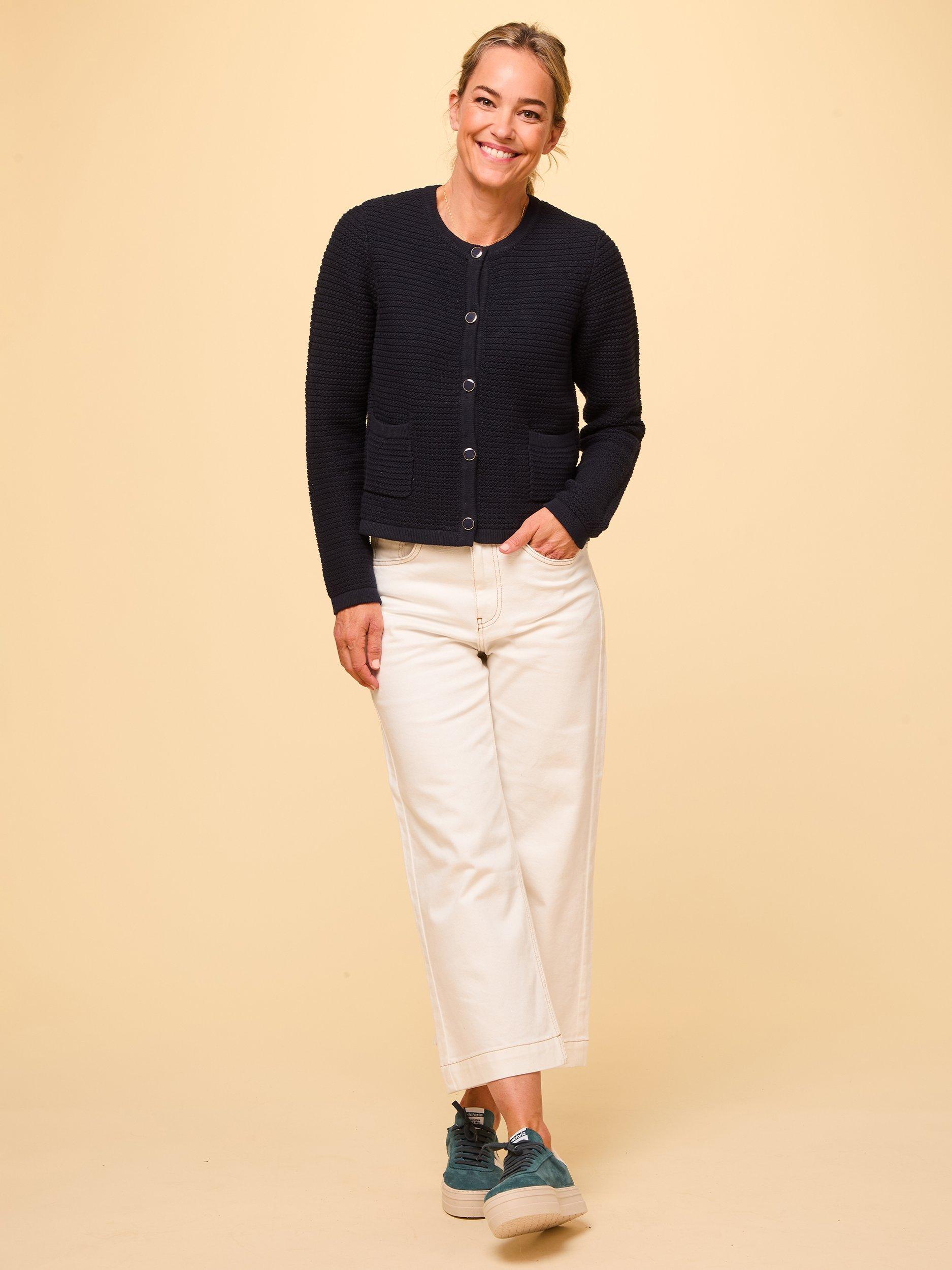 Product image 3 of 5, which shows Aspiga Wide Cropped Jeans, Ecru, XS