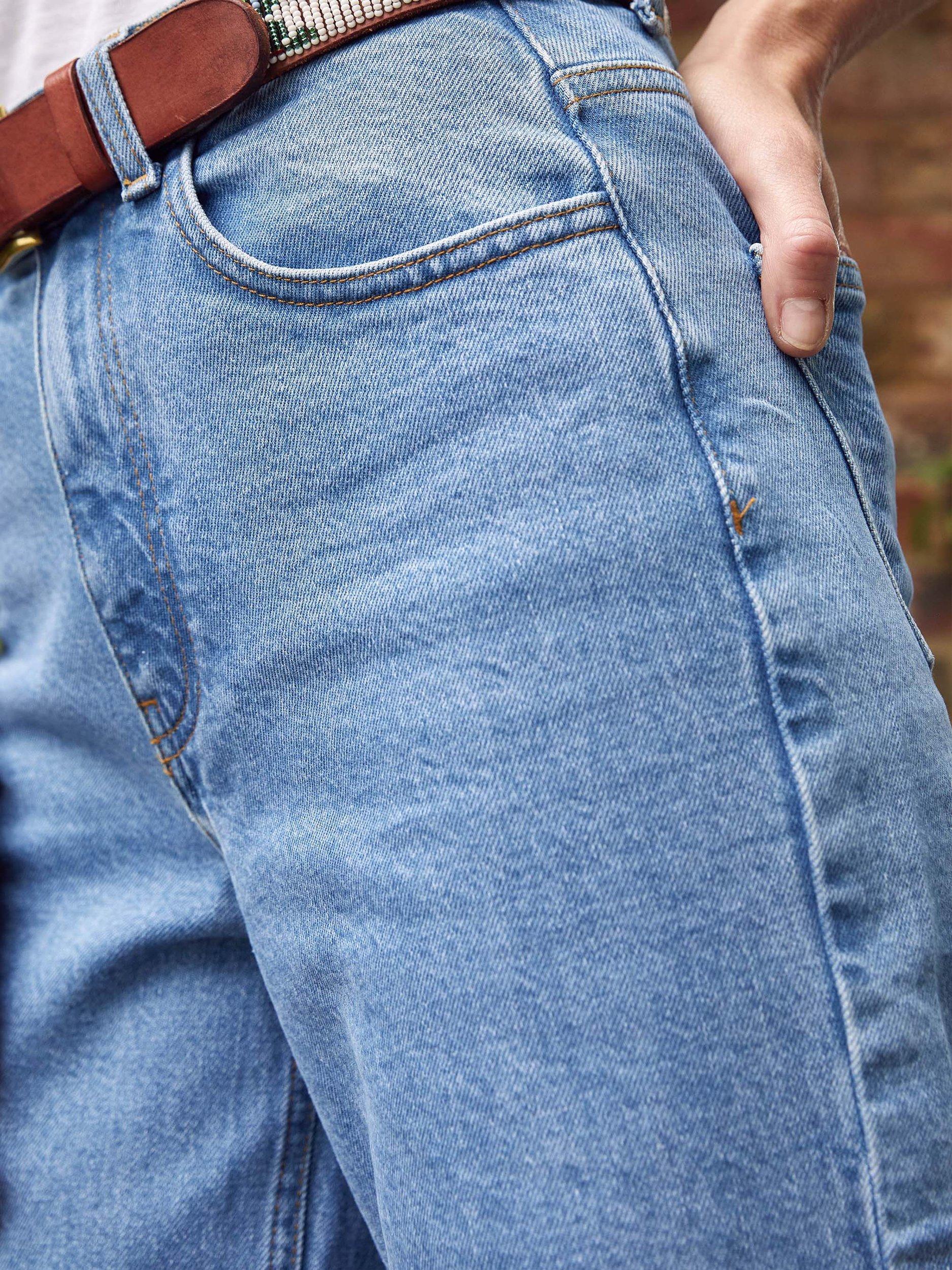Product image 5 of 5, which shows Aspiga Wide Cropped Jeans, Denim Wash, XS