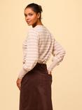 Aspiga Stripe Jumper, Oat/Cream