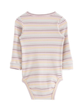 Lindex Baby Stripe Long Sleeve Bodysuit, Light Dusty Lilac