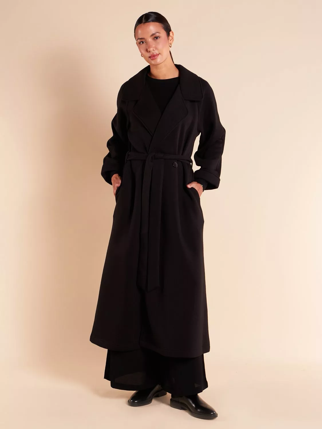 Aab Fleece Midi Coat Black