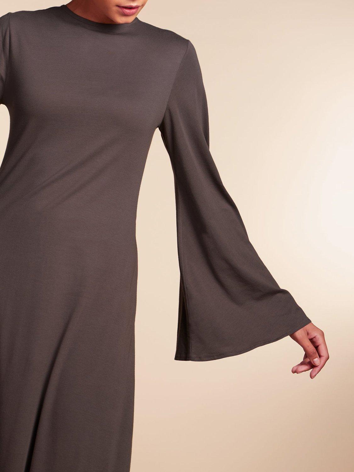 Product image 4 of 5, which shows Aab Fit & Flare Maxi Dress, Dark Grey, S Reg