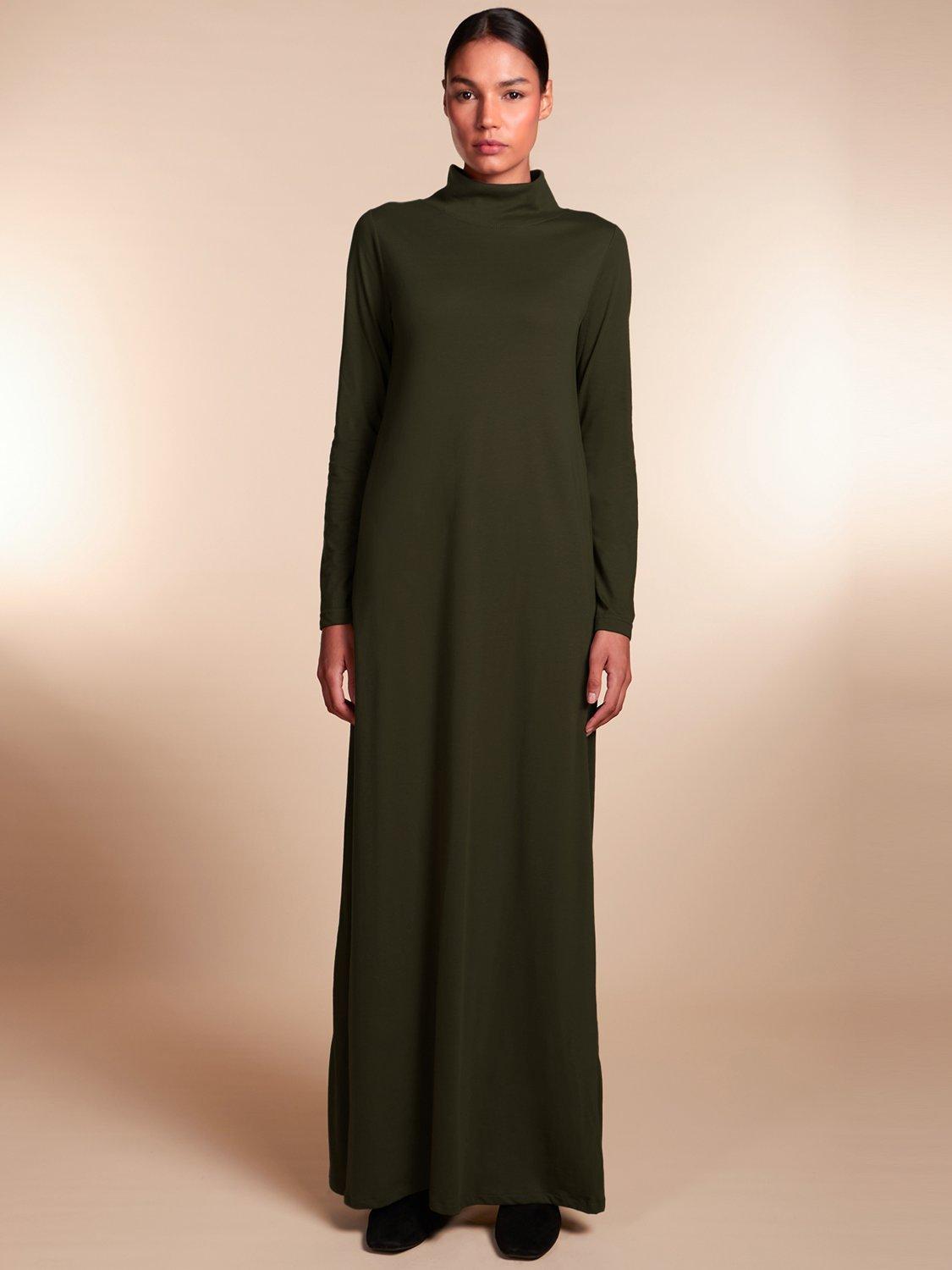 Aab Turtleneck Neck Maxi Dress, Olive Green