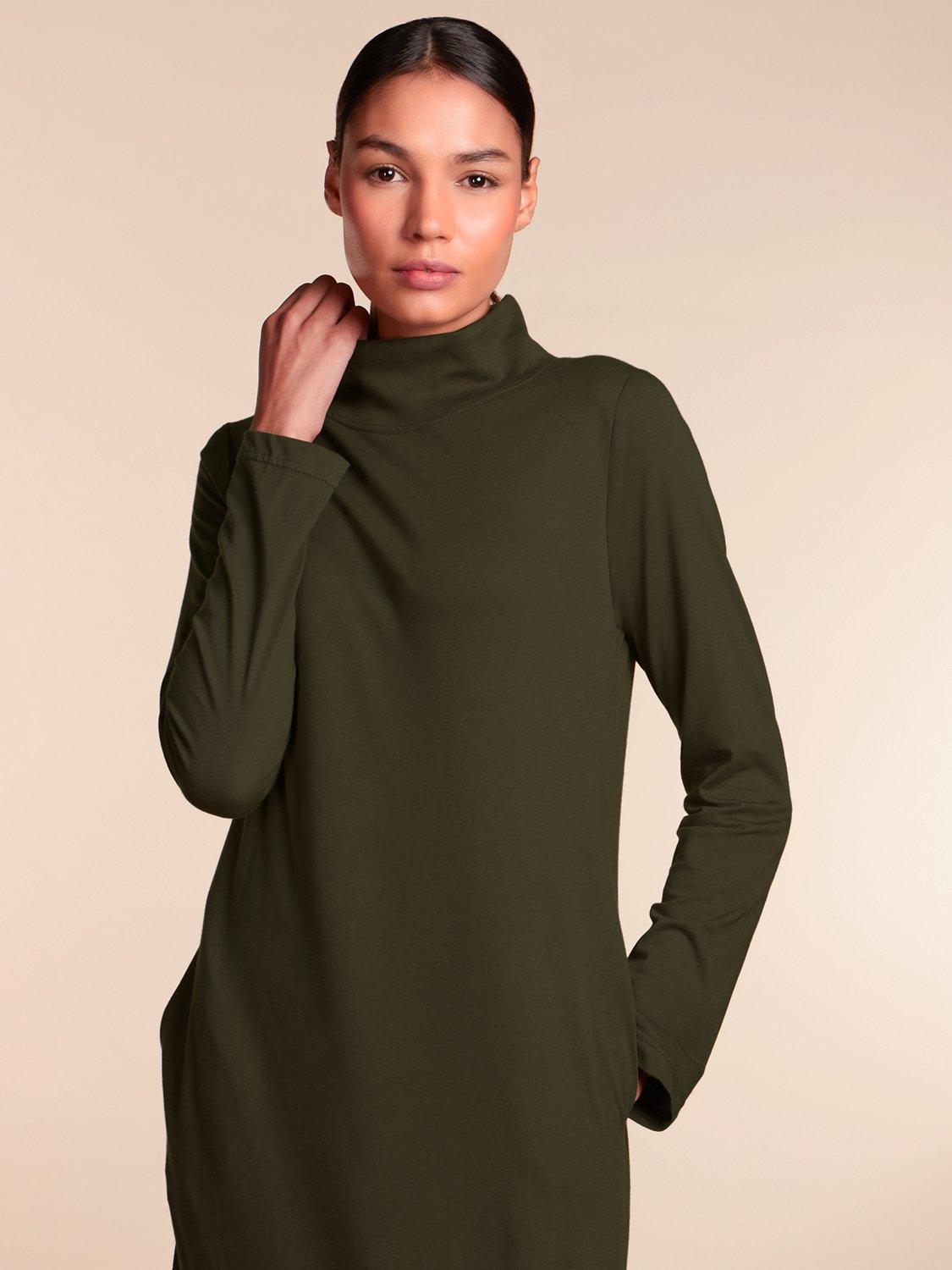 Aab Turtleneck Neck Maxi Dress Olive Green