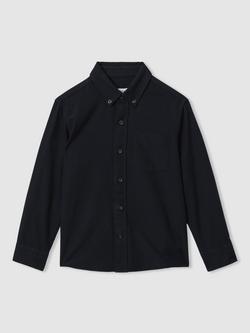 Reiss Kids' Greenwich Cotton Shirt, Navy, Navy