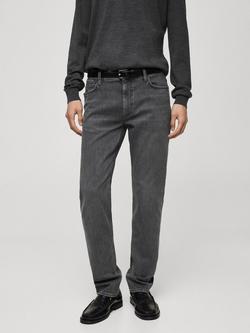 Mango Patrick Slim Fit Jeans, Open Grey Dark, Open Grey Dark