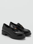 Mango Coin Leather Platform Loafers