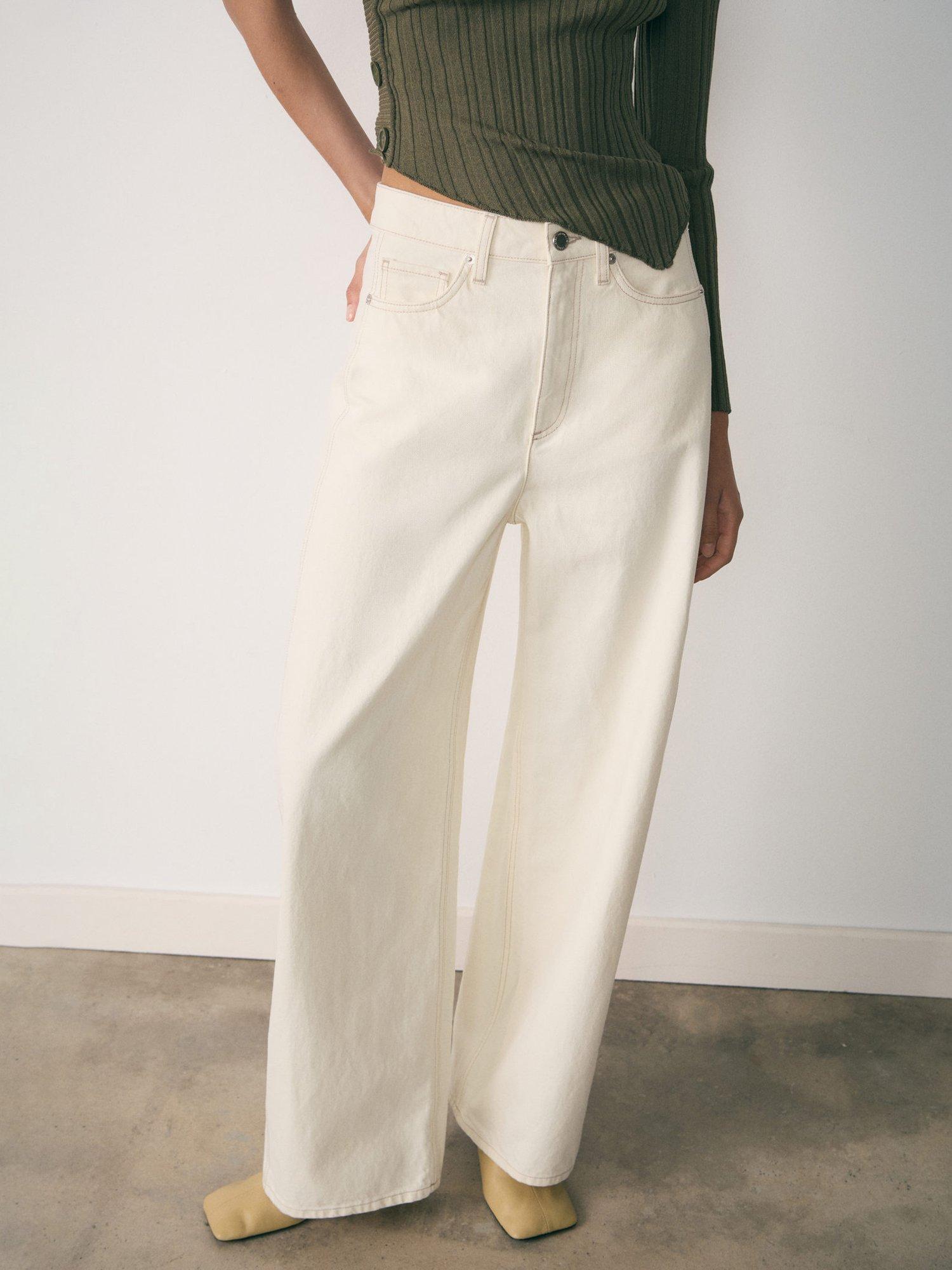 Mango Camilla High Rise Balloon Jeans, White