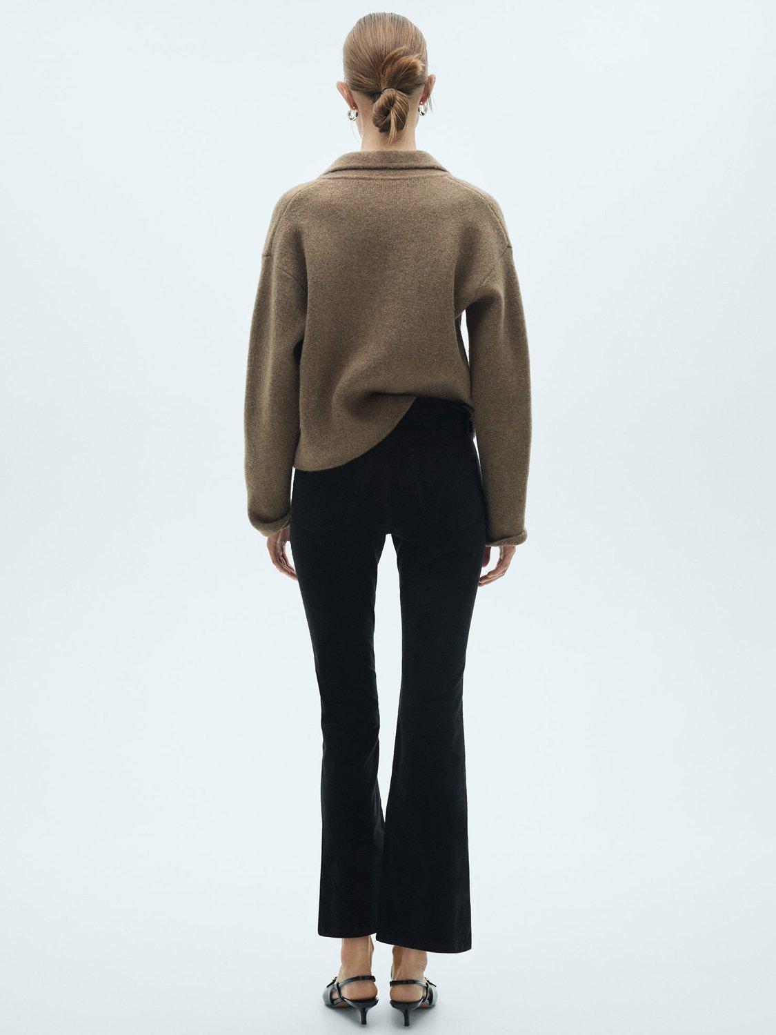 Mango Sienna Flared Jeans, Black