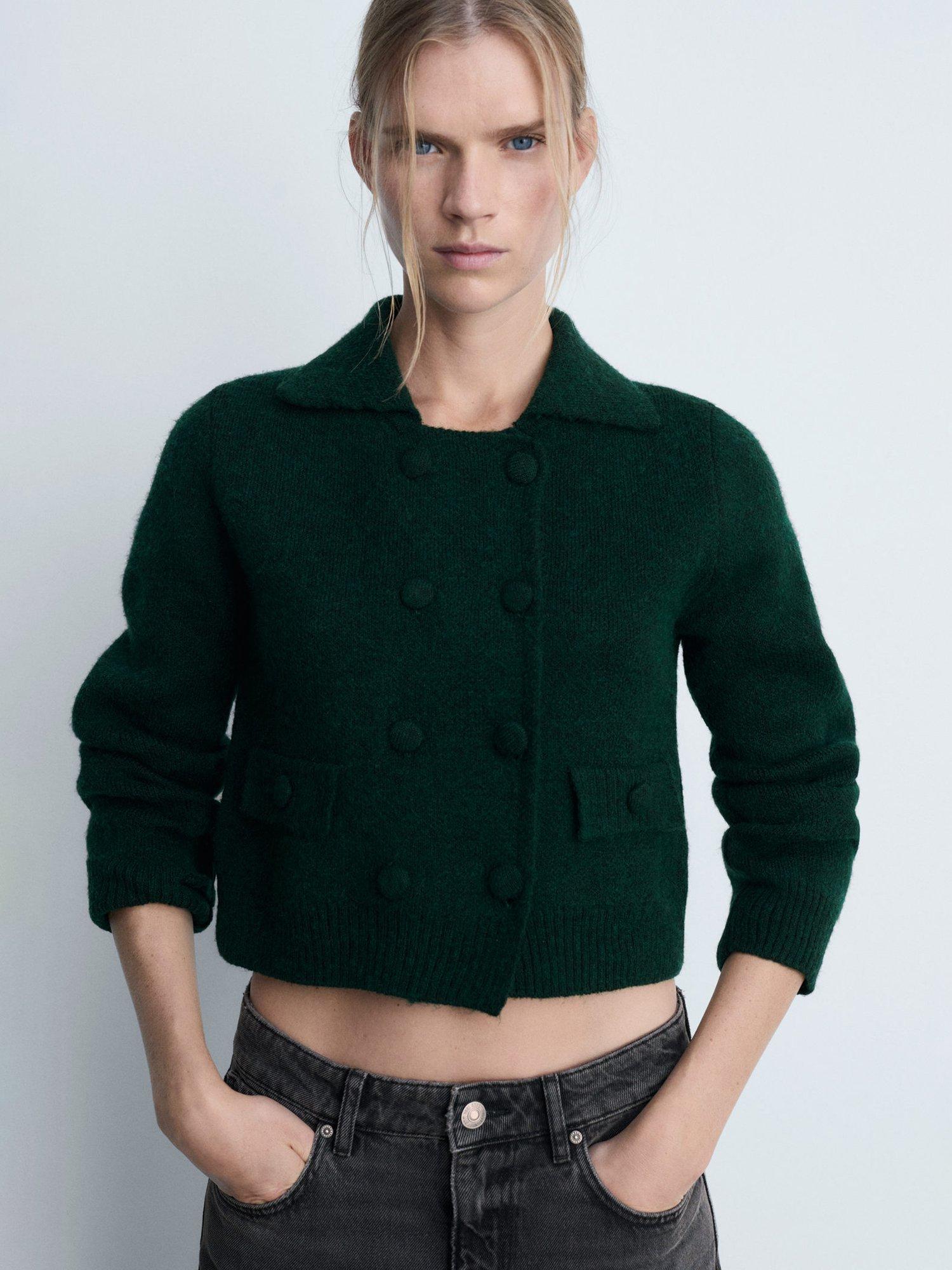 Mango Gala Collar Neck Double Breasted Knit