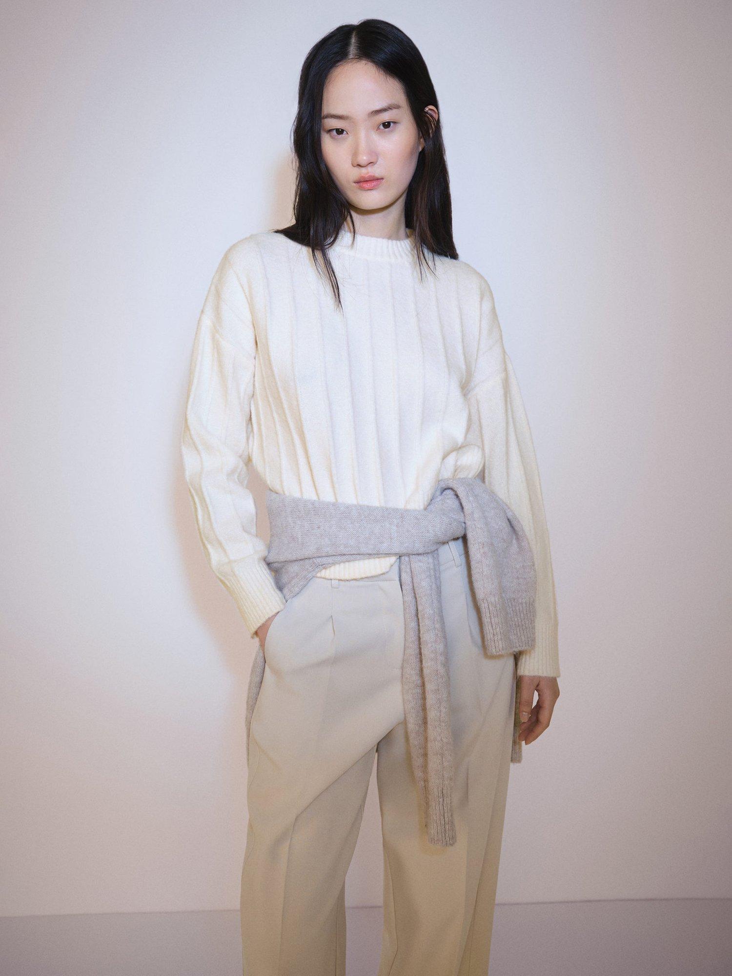 Mango Taldon Jumper, Light Beige