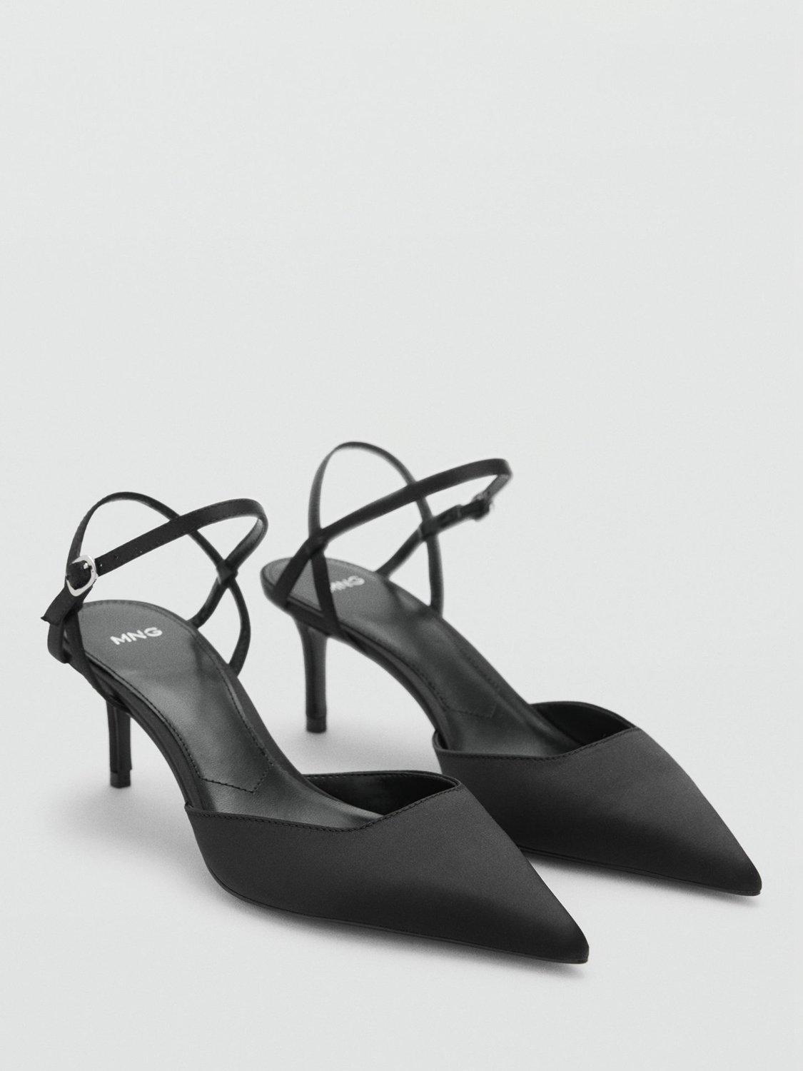 Mango Jini Kitten Heel Court Shoes, Black