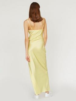 Sisters Point Ero Side Slit Satin Dress - view 2, Light Yellow