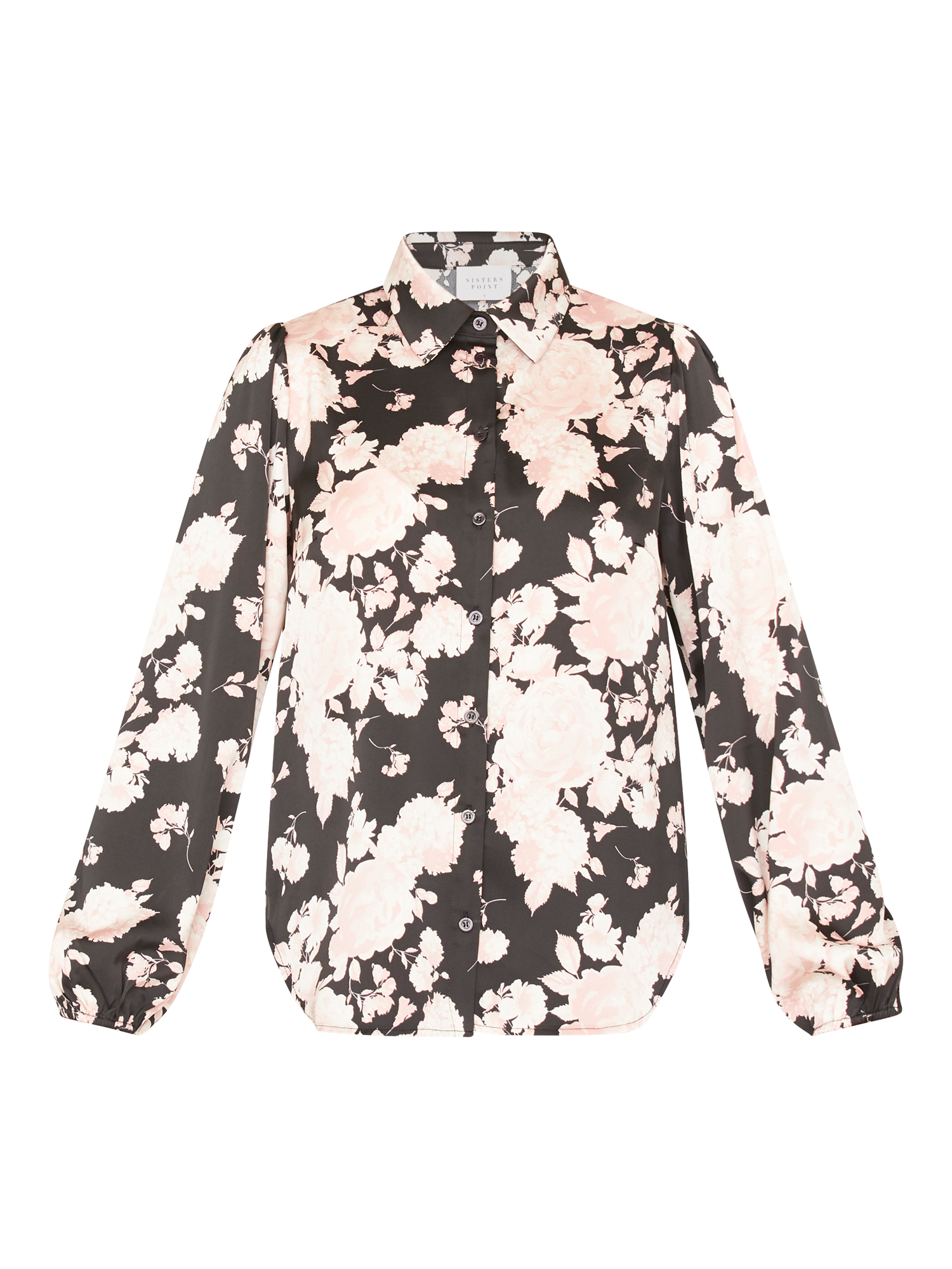 Product image 3 of 4, which shows Sisters Point Ebbey Floral Shirt, Black/Pink, XL