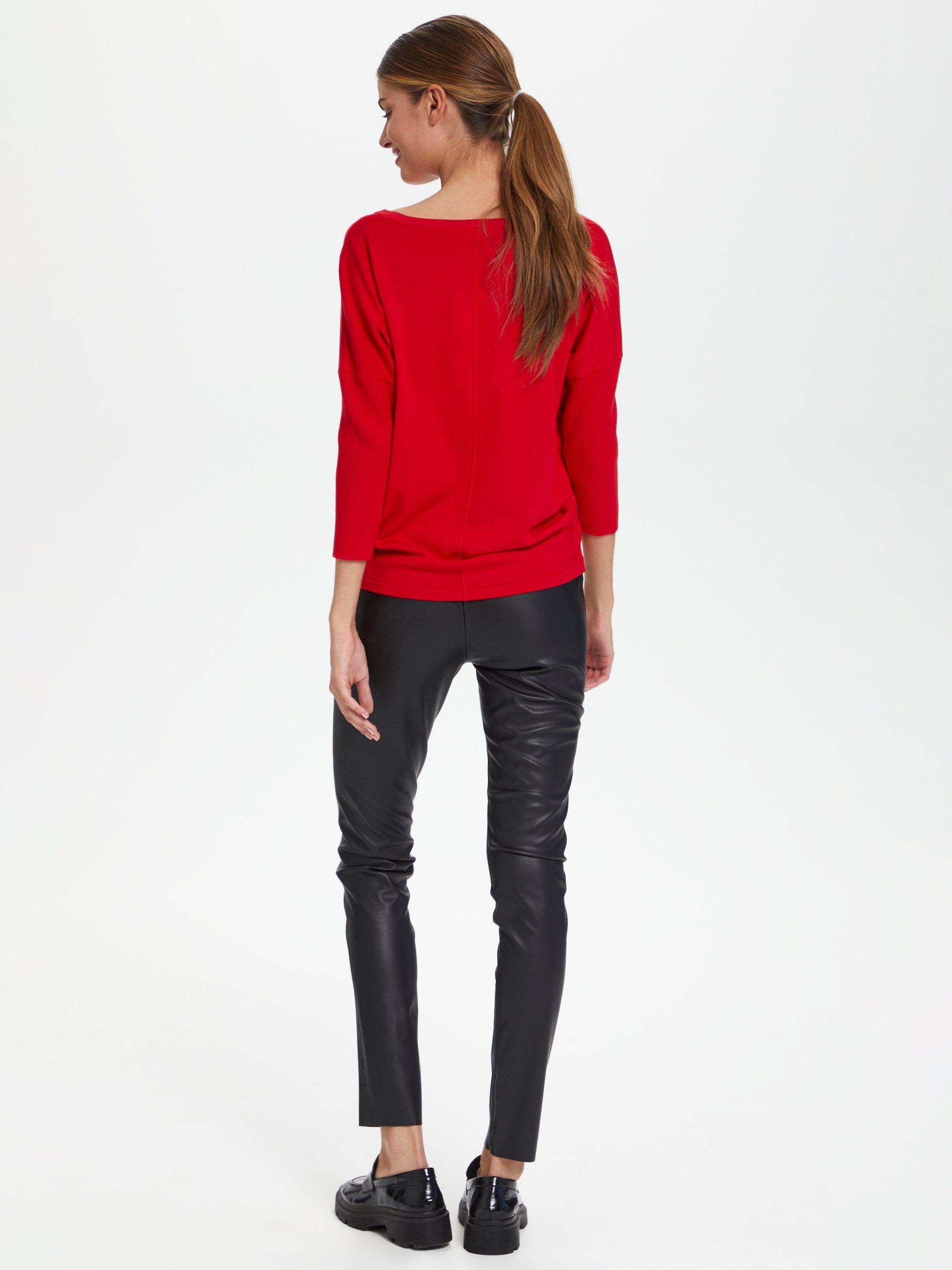 Product image 2 of 7, which shows Saint Tropez Mila 3/4 Sleeve Jumper, Red, XS