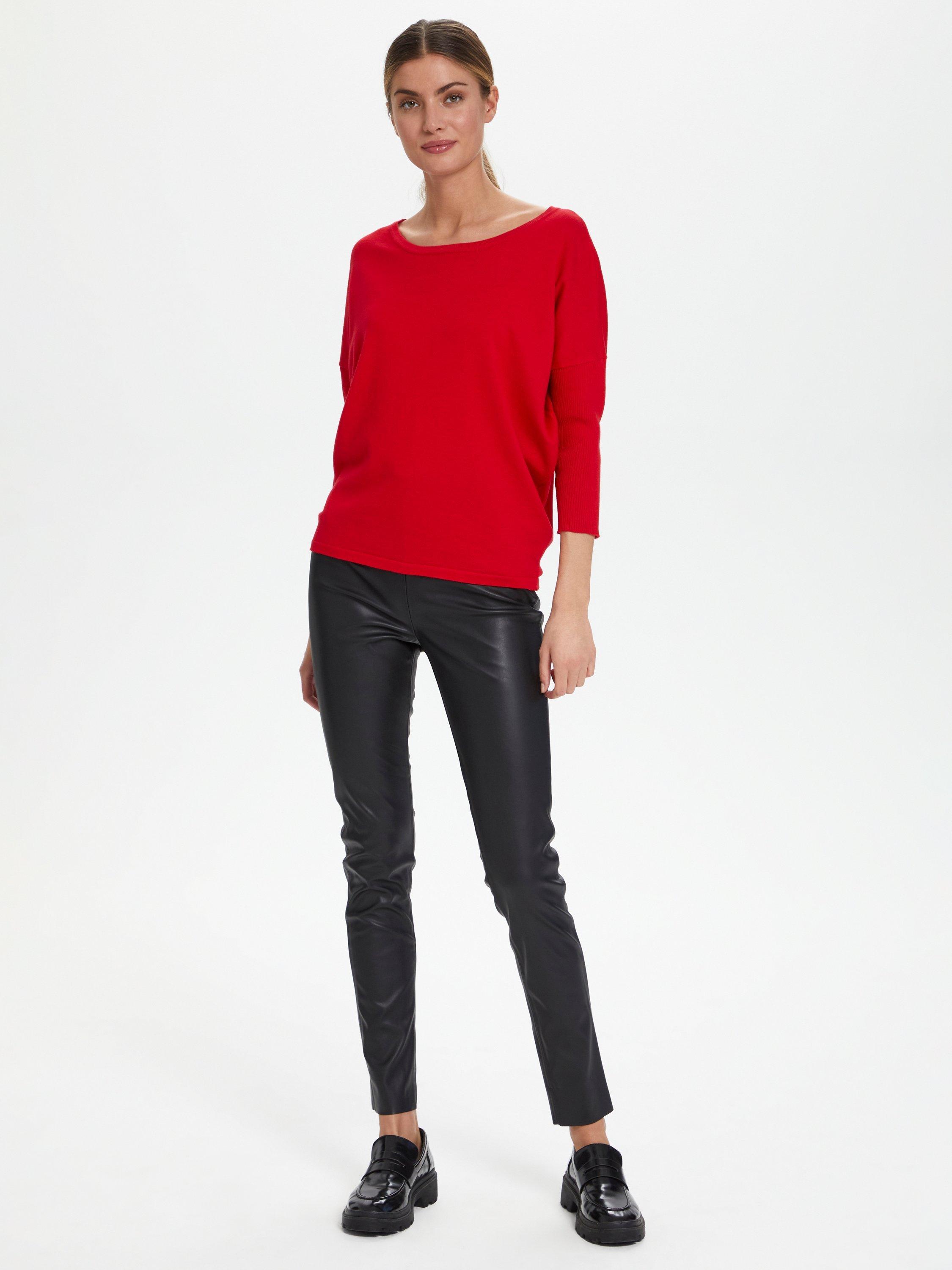 Product image 3 of 7, which shows Saint Tropez Mila 3/4 Sleeve Jumper, Red, XS