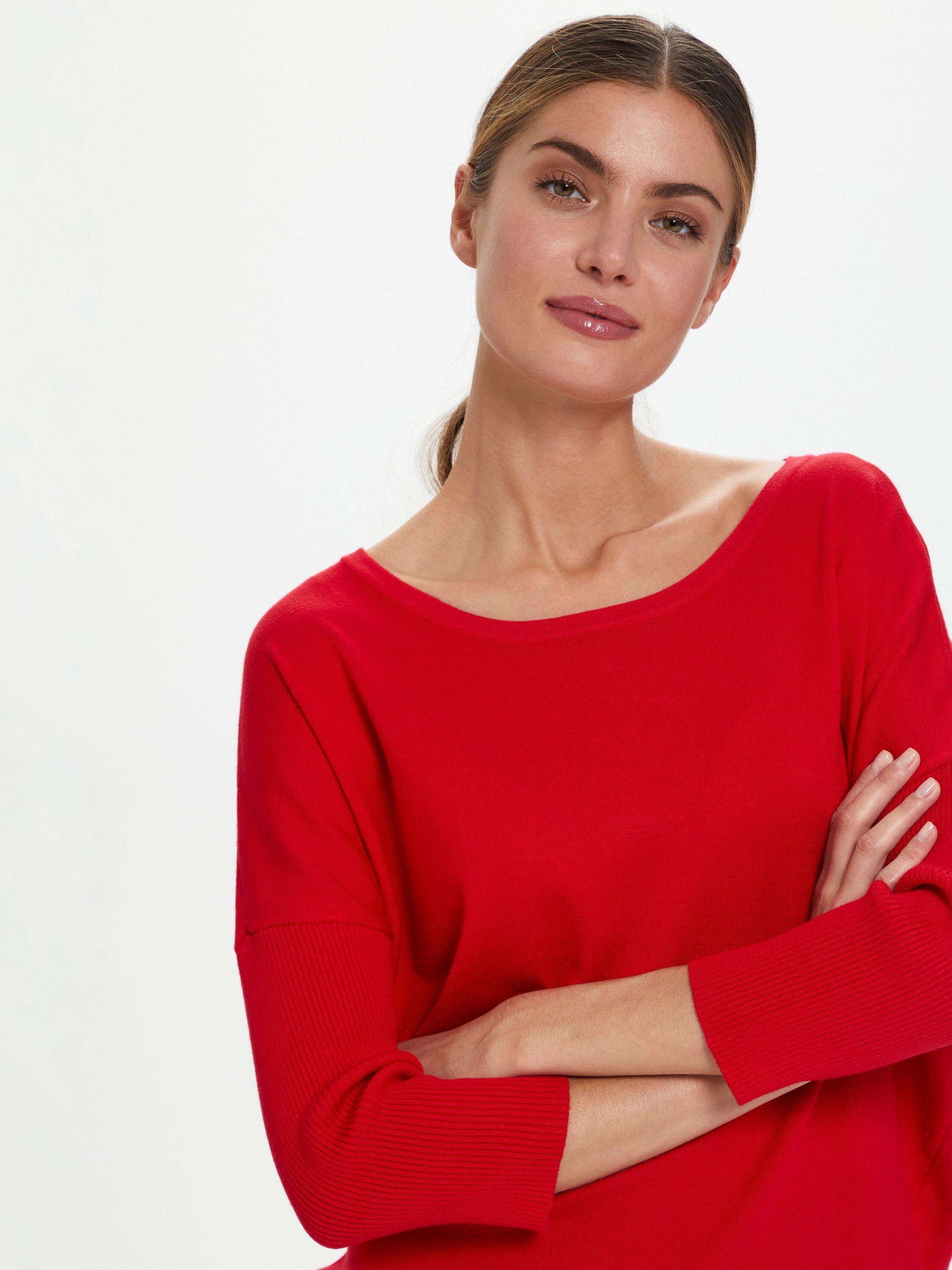 Product image 4 of 7, which shows Saint Tropez Mila 3/4 Sleeve Jumper, Red, XS